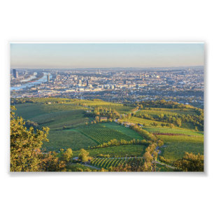 Wenen, Oostenrijk, Panorama vanaf de Kahlenberg Foto Afdruk