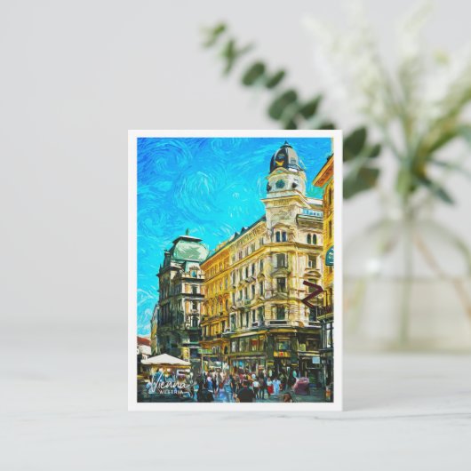 Wenen Oostenrijk Prachtig olieverflandschap Briefkaart (Staand voorkant)