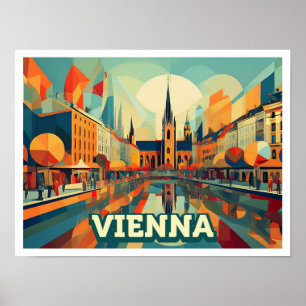 Wenen Oostenrijk Reizen artistiek kleurrijk Poster