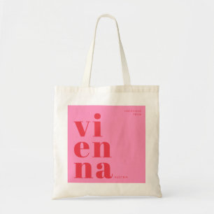 Wenen Oostenrijk rode roze typografie Tote Bag