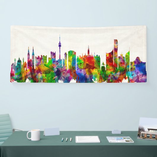 Wenen Oostenrijk Skyline Spandoek (Beurs)