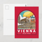 Wenen Oostenrijk Travel Retro Emblem Briefkaart (Voorkant / Achterkant)
