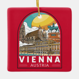 Wenen Oostenrijk Travel Retro Emblem Keramisch Ornament