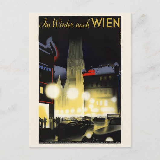 Wenen Oostenrijk Vintage Poster 1937 Briefkaart (Voorkant)