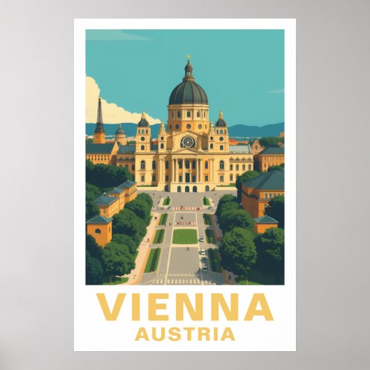 Wenen Oostenrijk Vintage Reis Barokke Kunstprint Poster (Voorkant)