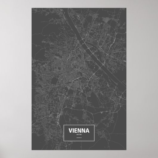Wenen, Oostenrijk (zwart wit) Poster (Voorkant)