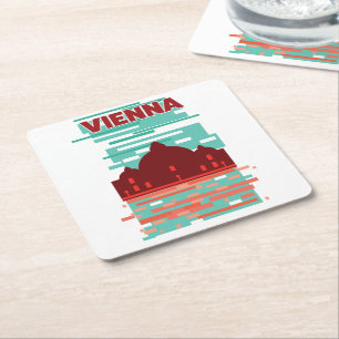 Wenen Reisposter Vierkante Kartonnen Onderzetter