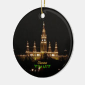 Wenen 's nachts met kerst heilig keramisch ornament (Links)