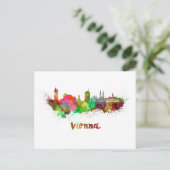 Wenen skyline in waterverf briefkaart (Staand voorkant)