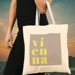 Wenen Wien Oostenrijk gele typografie Tote Bag