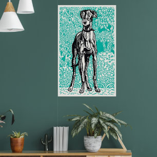 Wener Greyhound Elegantie Poster door Moriz Jung