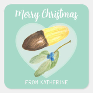 Wener Vingers Koekje Kerst Vierkante Sticker