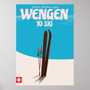 Wengen, Suisse, affiche de ski