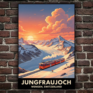 Wengen, Suisse : Poster Vintage voyage des années 