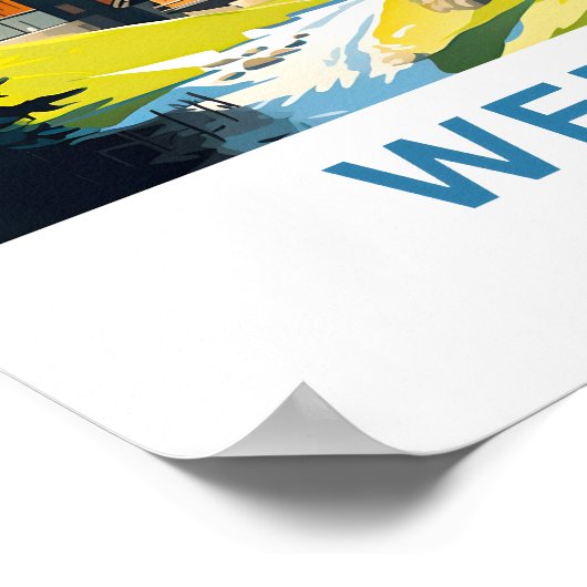 Wengen Zwitserland Reisprint Poster (Hoek)