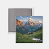 Wengen Zwitserland Reizen Magneet (Voorkant / Achterkant)