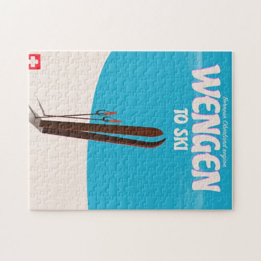 Wengen, Zwitserland, Ski Poster Legpuzzel (Horizontaal)