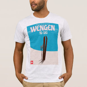 Wengen, Zwitserland, ski-poster T-shirt