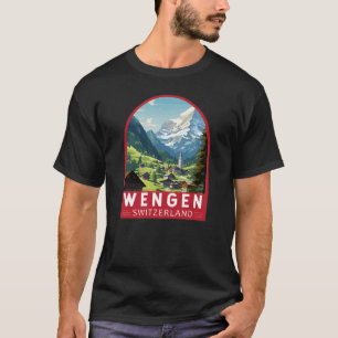 Wengen Zwitserland Travel Art Vintage T-shirt