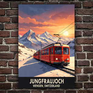 Wengen, Zwitserland: Vintage Travel Poster uit de 
