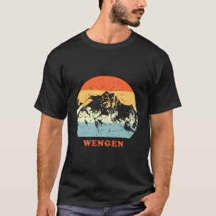 Wengen Zwitserse Mountain Lovers Throwback GIF T-shirt