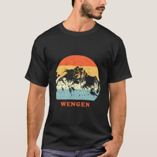 Wengen Zwitserse Mountain Lovers Throwback GIF T-shirt