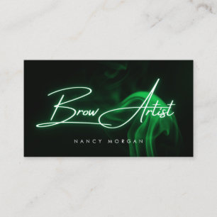 Wenkbrauw Artiest Typografie Groen Neon Visitekaar Visitekaartje