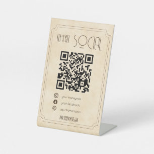 wenkbrauw QR code business scan me social media Reclamebord Met Voetstuk