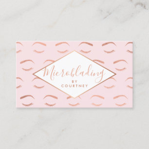Wenkbrauwen en wimpers Microblading Pink/Roos Gold Visitekaartje