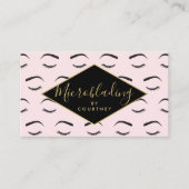 Wenkbrauwen en wimpers Microblading Roze/Zwart/Gou Visitekaartje (Voorkant)