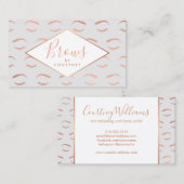 Wenkbrauwen en wimpers Patroon grijs/Roos goud Visitekaartje (Voorkant / Achterkant)