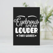 wenkbrauwen spreken luider dan woorden bedankkaart (Staand voorkant)