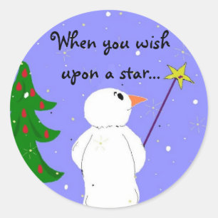 Wens aan een Ster Ronde Sticker