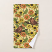 Wens et fleurs sur jaune pâle (Serviette à main)