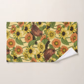 Wens et fleurs sur jaune pâle (Serviette à main)