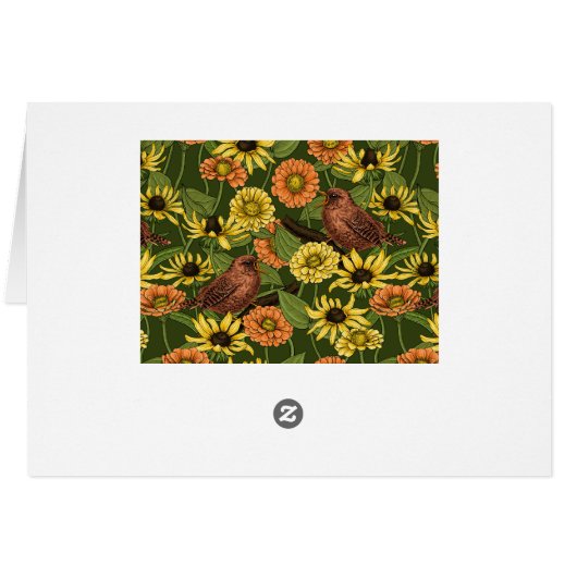 Wens et fleurs sur vert (Dos Horizontal)