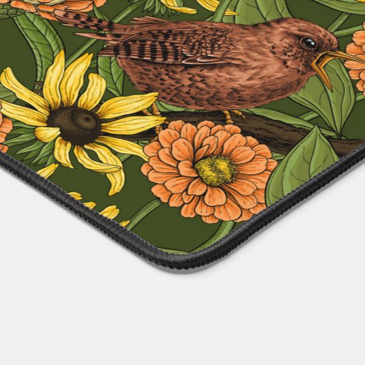 Wens et fleurs sur vert (Coin)