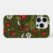 Wens et fraises sur vert foncé (Verso Horizontal)