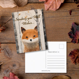 Wens grillige Herfst Forest Fox Briefkaart