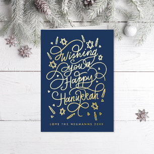 Wens ik u een gelukkig hanukkah handlettering