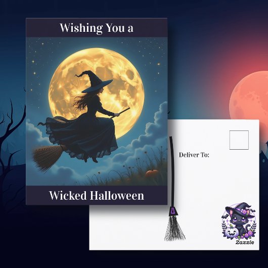 Wens je een slechte Halloween | heks Briefkaart