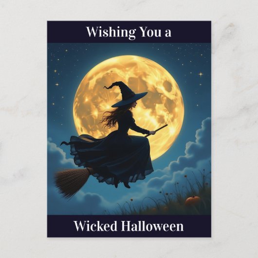 Wens je een slechte Halloween | heks Briefkaart (Voorkant)