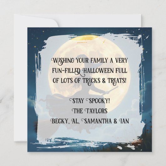 Wens je een slechte Halloween | heks Kaart (Achterkant)