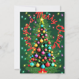 Wens je een vrolijke kerstboom 3D groen Feestdagenkaart