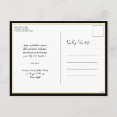 Wens je Vrolijk Kerstmis Zwart Script Niet Foto Feestdagenkaart (Achterkant)