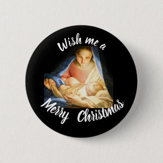 Wens me een vrolijk kerstkaartje ronde button 5,7 cm