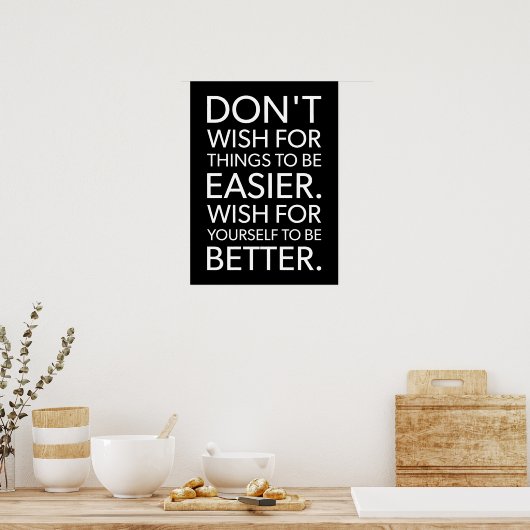Wens niet dat het makkelijker was - Gym, Hustle, S Poster (Keuken)