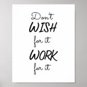Wens niet dat het Motivatie werkt Poster (Voorkant)