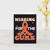 wens om het bewustzijn van kure leukemie bij kanke kaart (Gele Bloem)