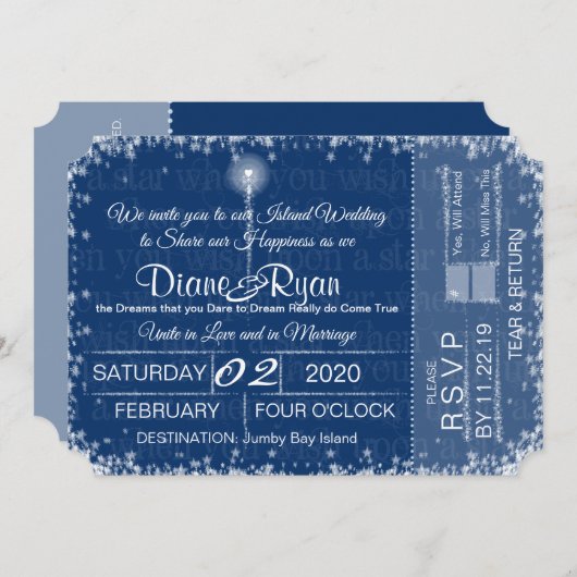 Wens op een het trouwkaartenuitnodiging van de Ste Kaart (Voorkant / Achterkant)